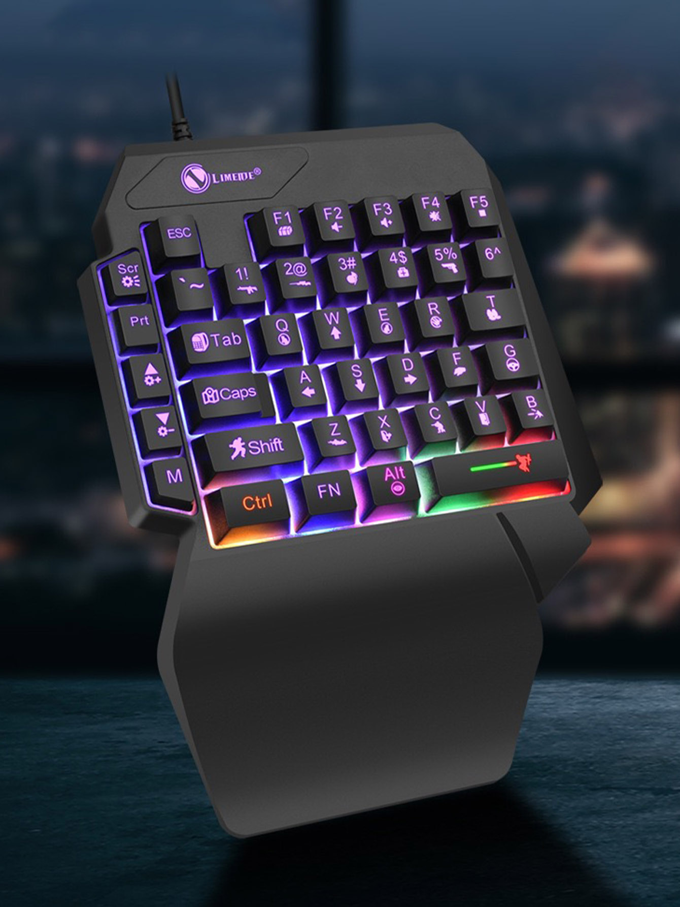 Gaming Keyboard 1 Hand - Teclado Mecânico de Jogo com Fio