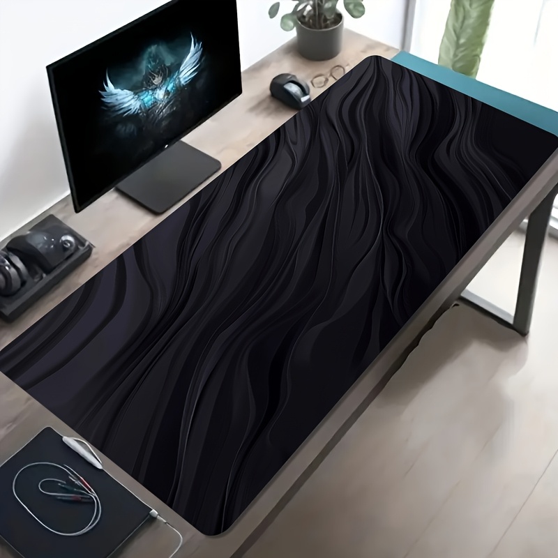 Gaming Keyboard Typewriter - Mouse Pad Gamer Black Liquid Wave,