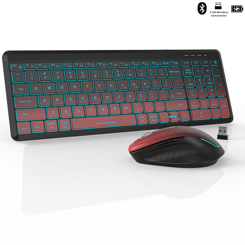 RGB Backlit Silent Wireless Te - Gaming Keyboard And Mouse Combo avaliação e preço