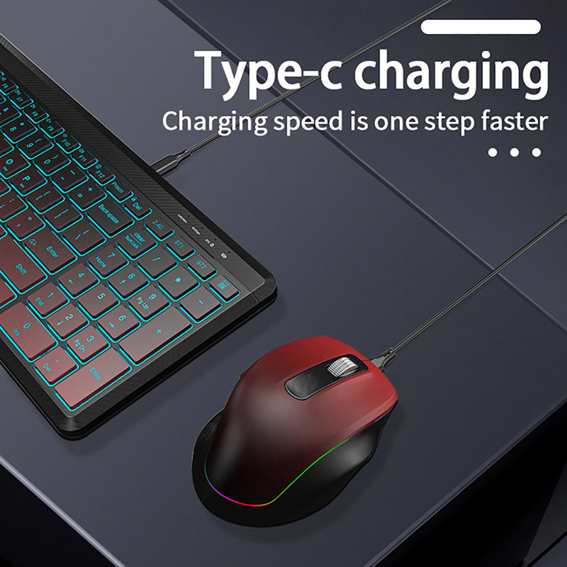 RGB Backlit Silent Wireless Te - Gaming Keyboard And Mouse Combo avaliação e preço