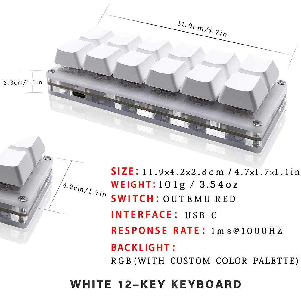 12 teclas mini jogo teclado me - Gaming Keyboard 1 Hand avaliação e preço