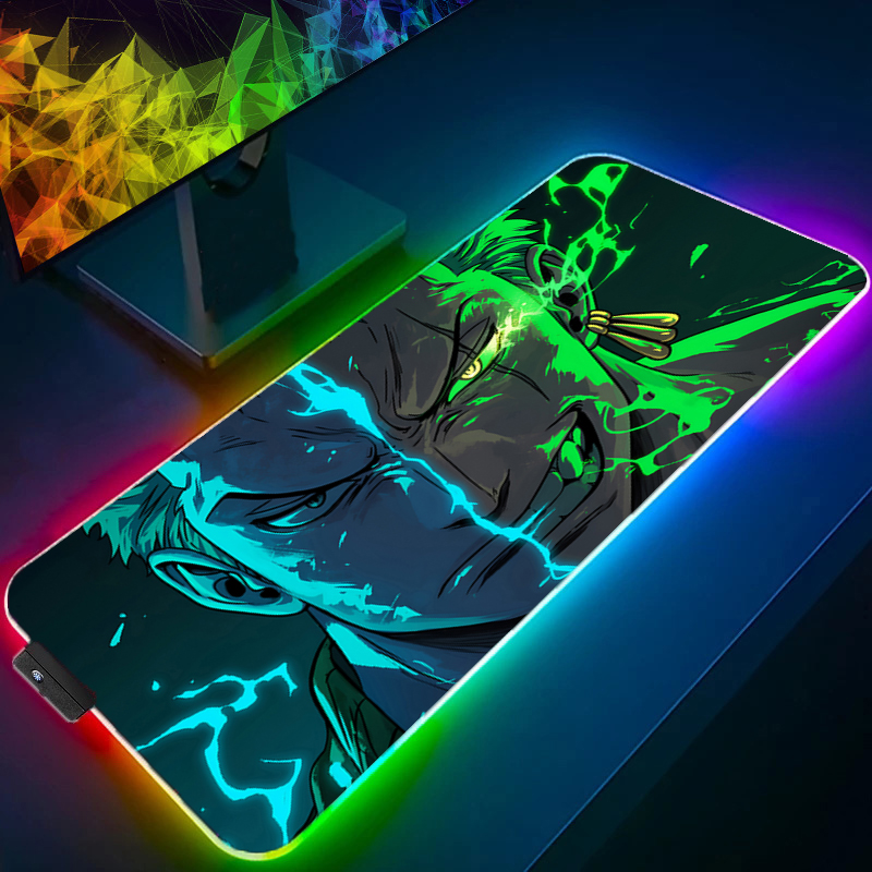 Uma peça zoro mouse pad rgb ac - Gaming Keyboard No Rgb avaliação e preço