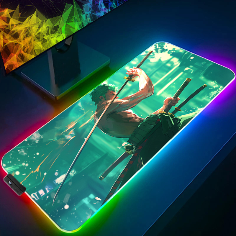 Uma peça zoro mouse pad rgb ac - Gaming Keyboard No Rgb avaliação e preço