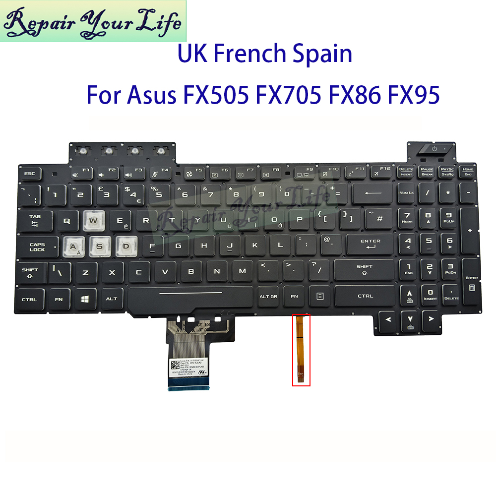 Reino Unido Espanha Francês AZ - Gaming Keyboard Asus avaliação e preço