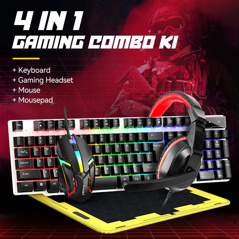 NOVO Conjunto de Teclado e Mou - Gaming Keyboard Mouse Combo avaliação e preço