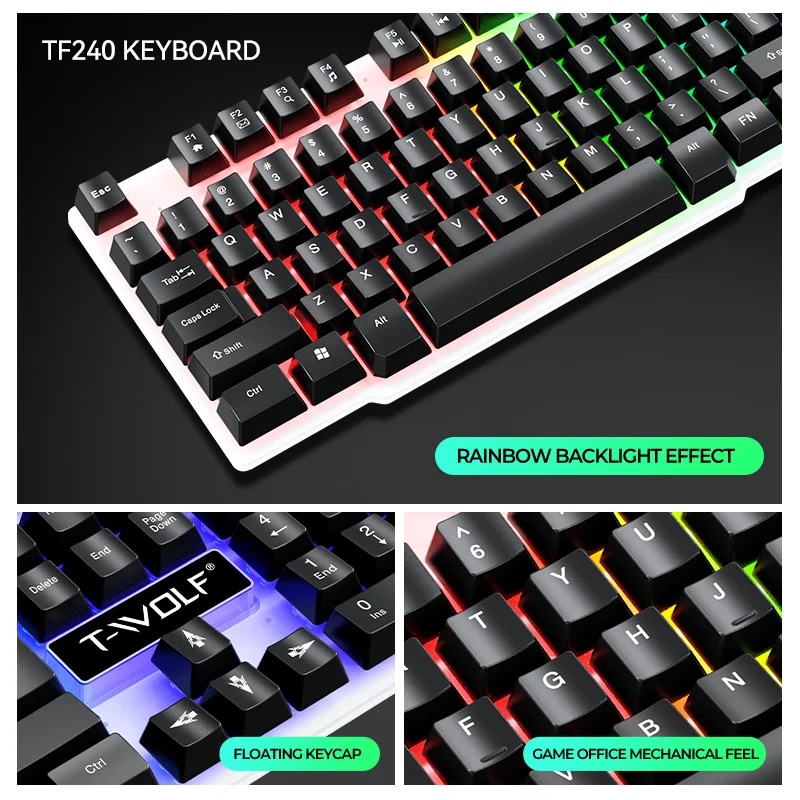 NOVO Conjunto de Teclado e Mou - Gaming Keyboard Mouse Combo avaliação e preço