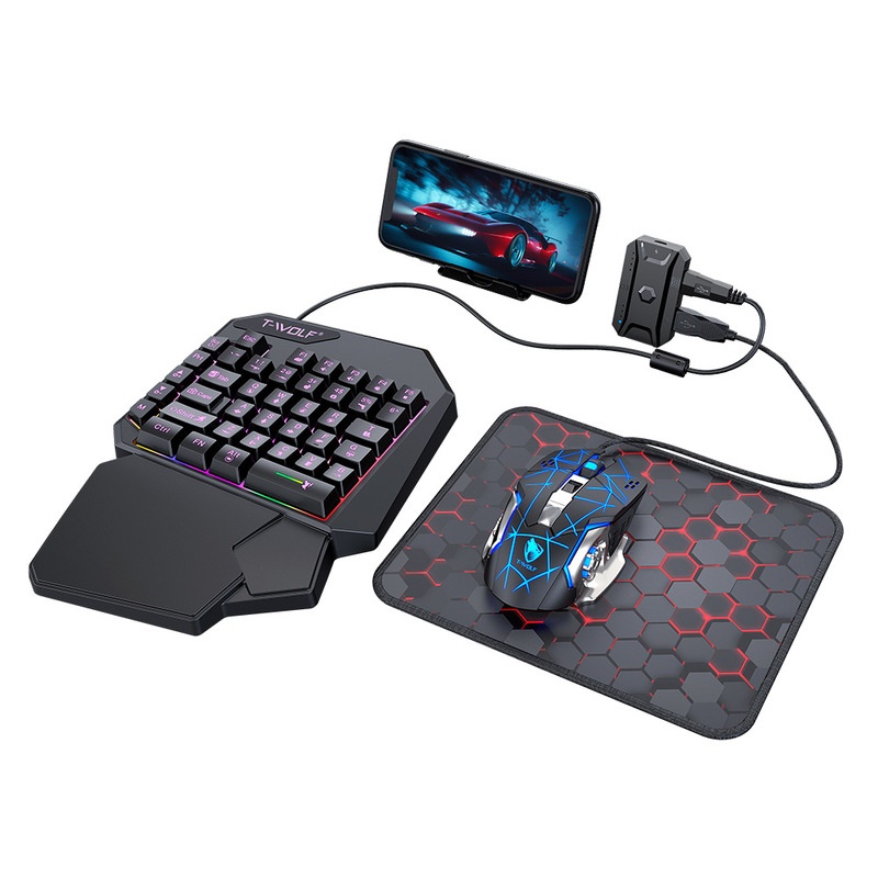Combo de Teclado e Mouse para  - Gaming Keyboard 1 Hand avaliação e preço