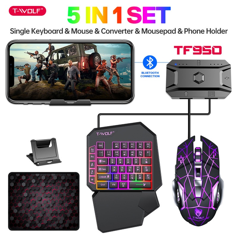 Combo de Teclado e Mouse para  - Gaming Keyboard 1 Hand avaliação e preço