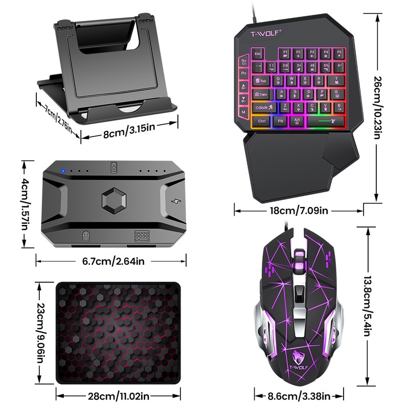Combo de Teclado e Mouse para  - Gaming Keyboard 1 Hand avaliação e preço
