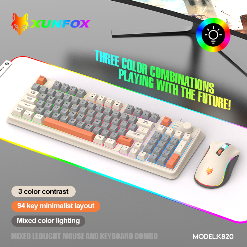 K820 USB com fio jogo teclado  - Gaming Keyboard And Mouse Combo avaliação e preço